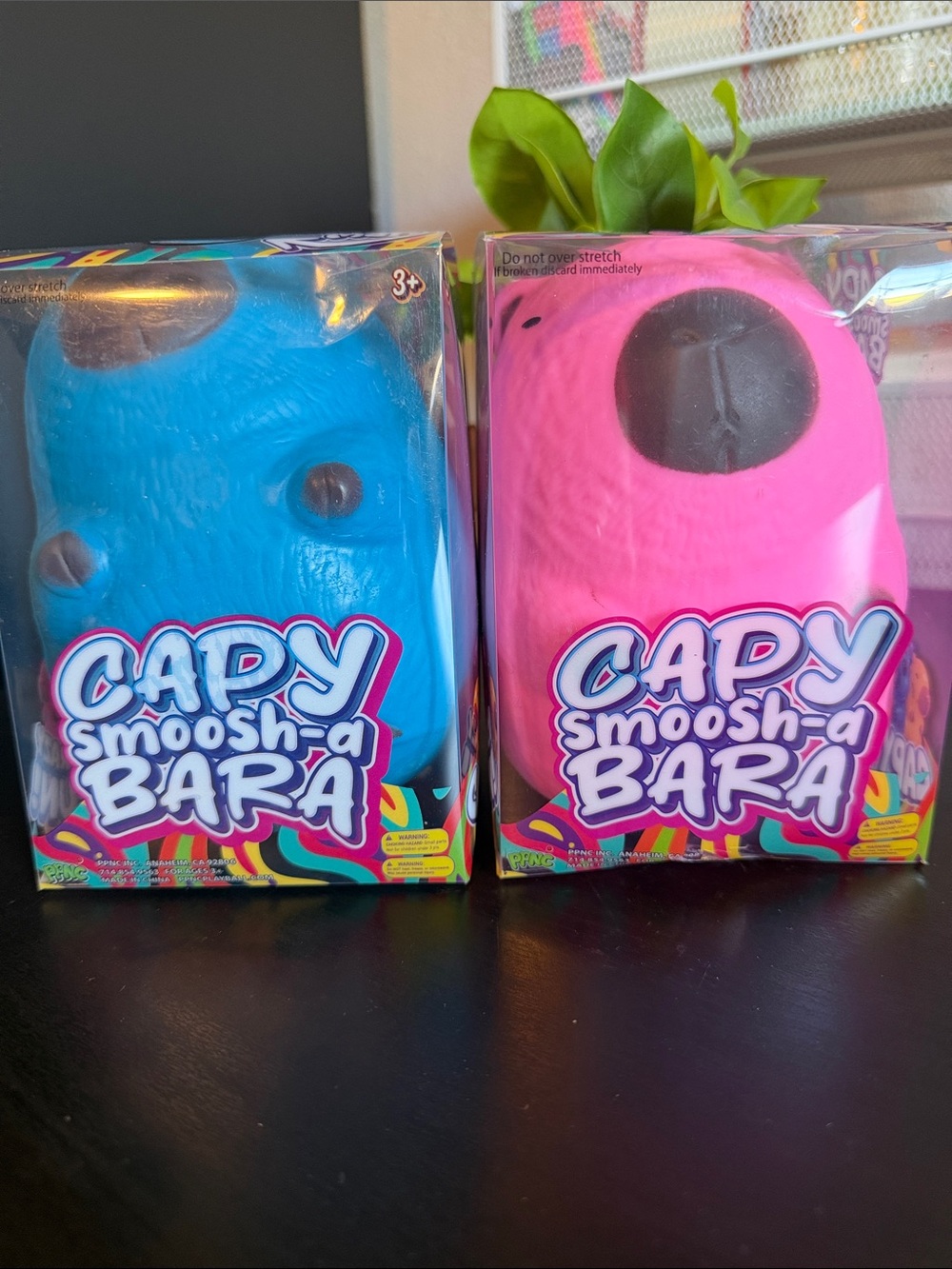 Capy Smoosh-a-Bara Squish Toy - Blue & Pink duo set Viral jumbo